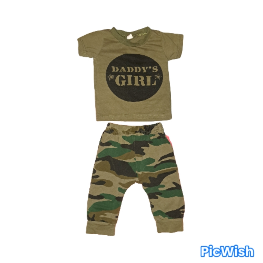 Daddy's Girl baby outfit 3-6 months army green